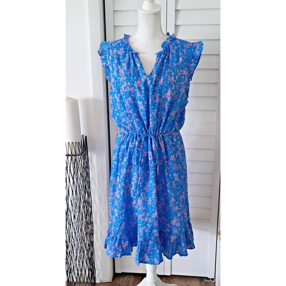 Draper‎ James Lucinda Popover Dress Daisy Bluebell Print 1X NEW - Picture 2 of 13